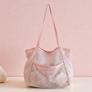 Pink Mesh Tote Bag